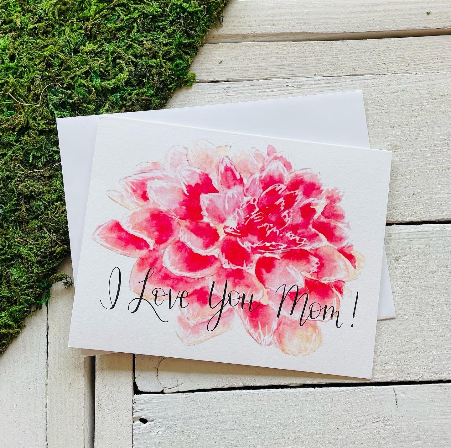 I Love You Mom Dahlia Card