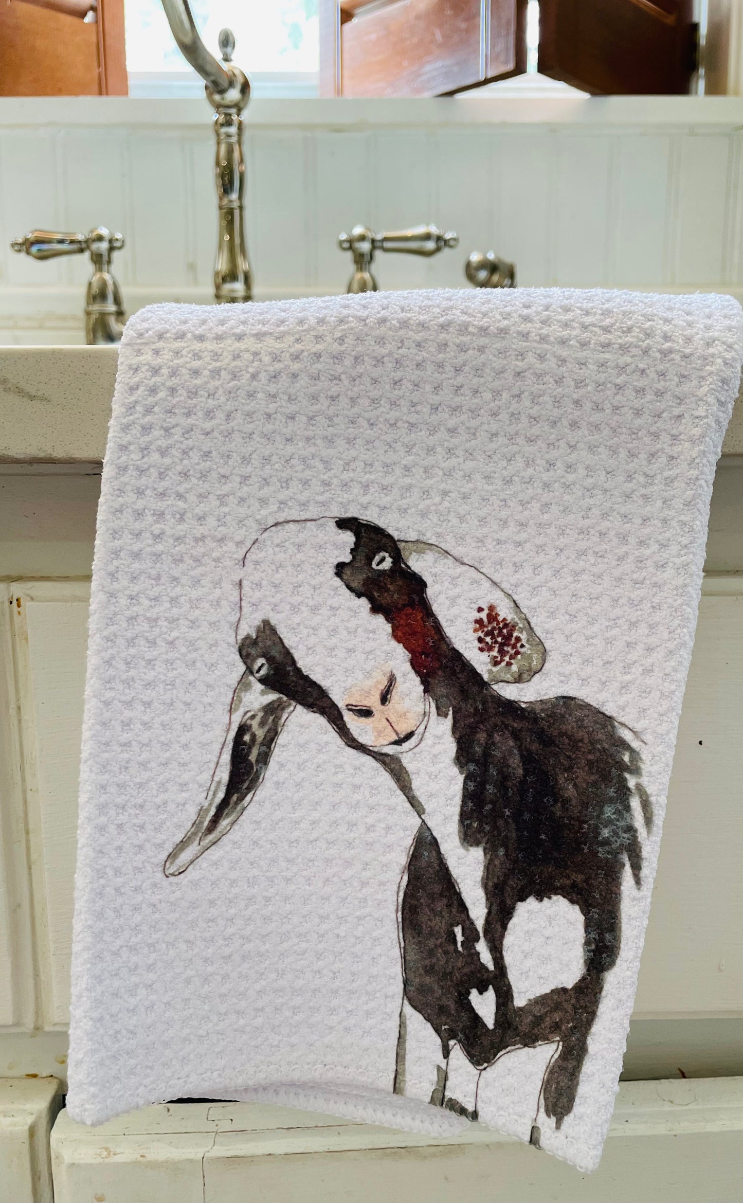 Black and White Goat Towel