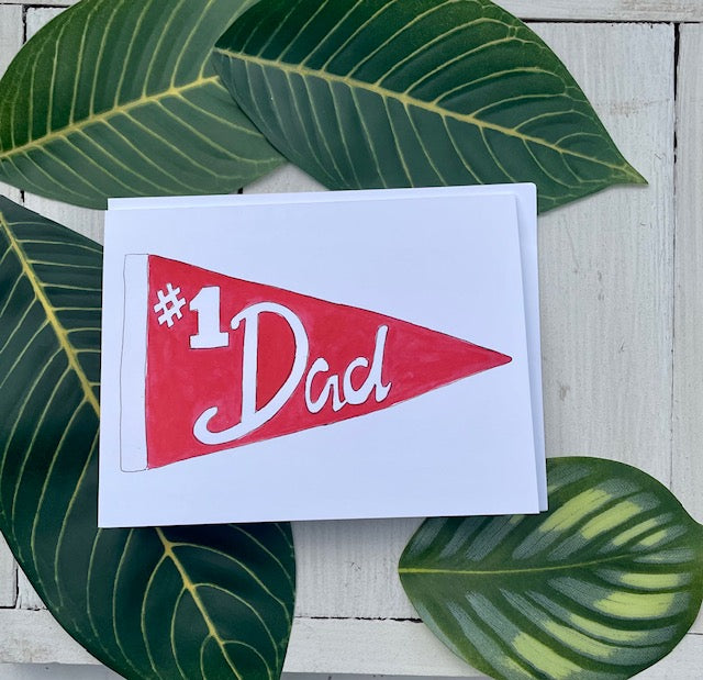 #1 Dad Pennant Card
