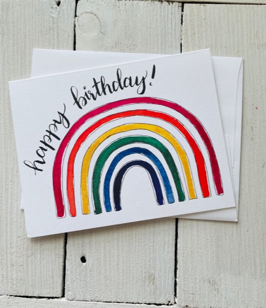 Birthday Greeting Card Over Rainbow