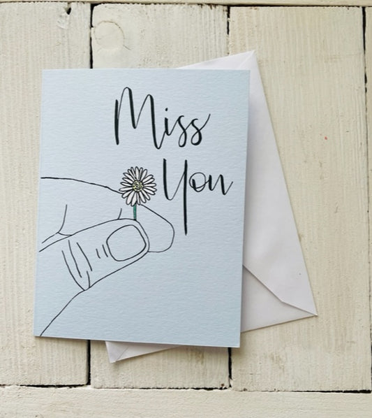 Blue Miss You Card
