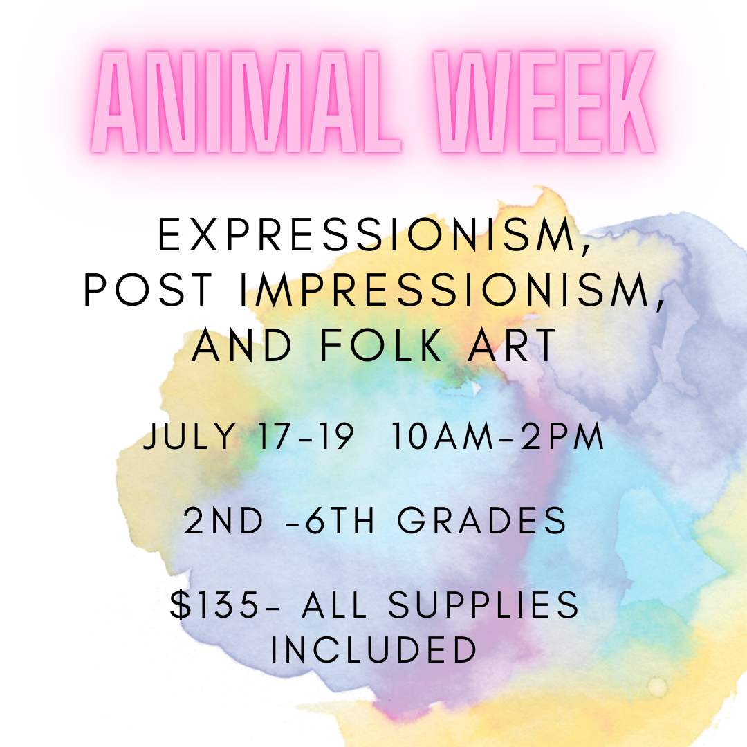 July 17-19, 2023 Art Camp- Animal Week