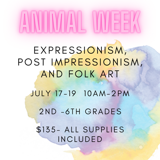 July 17-19, 2023 Art Camp- Animal Week