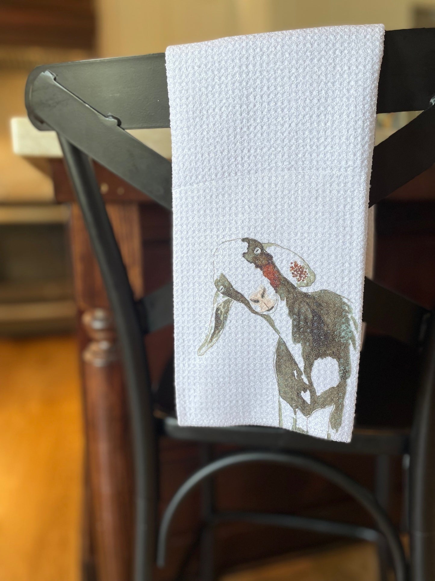 Black and White Goat Towel
