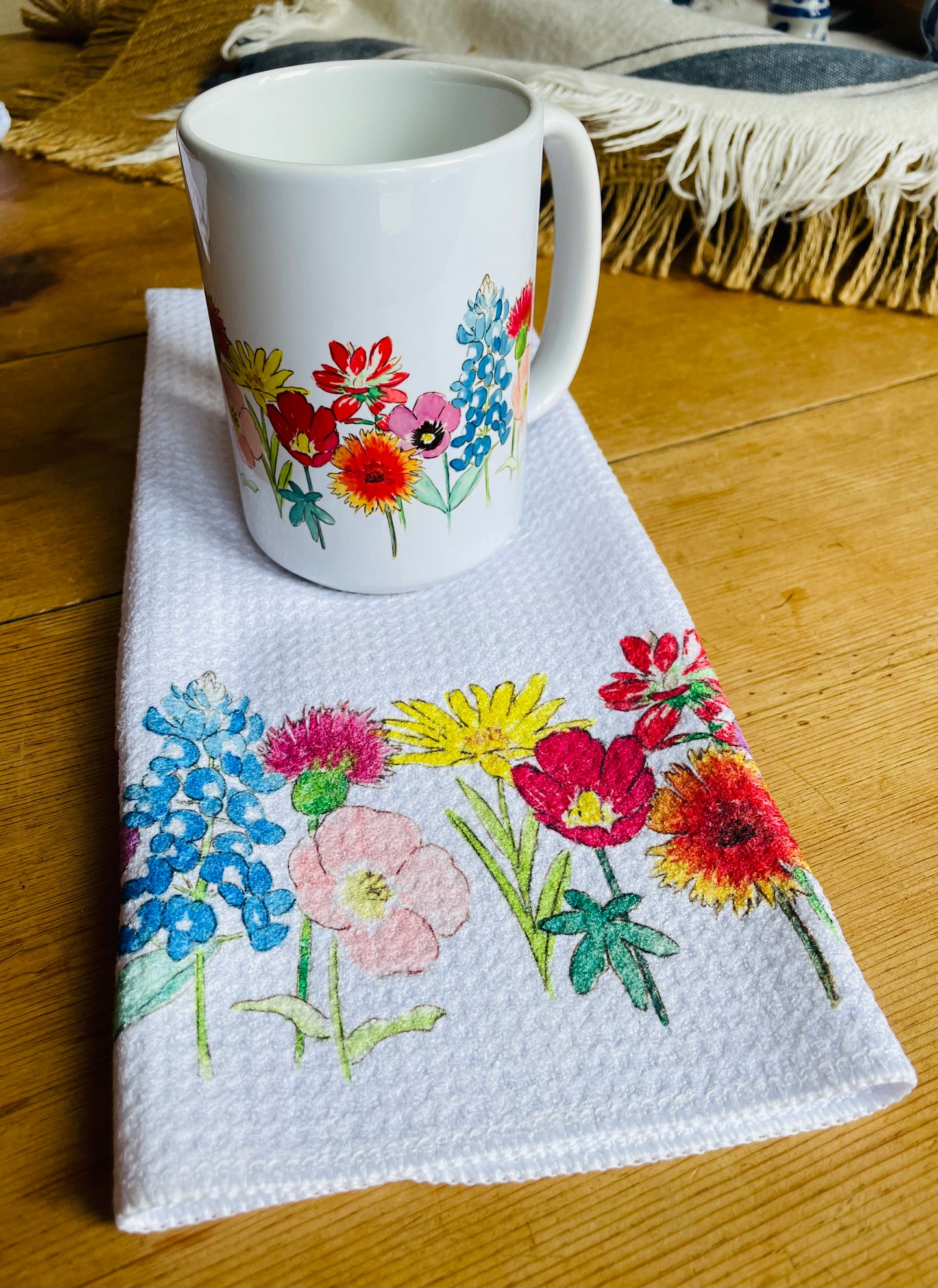 Texas Wildflower Mug and Towel Bundle