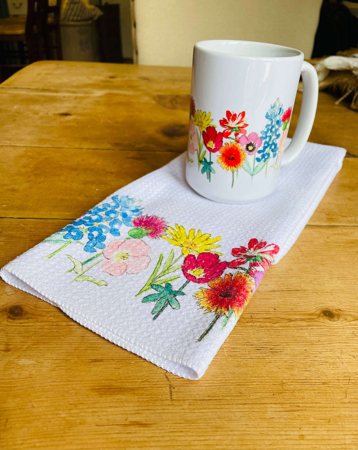 Texas Wildflower Mug and Towel Bundle