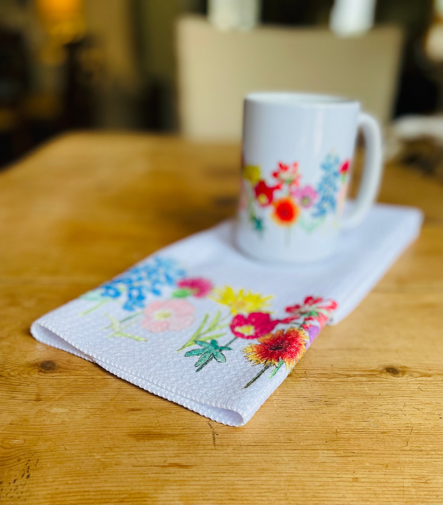 Texas Wildflower Mug and Towel Bundle