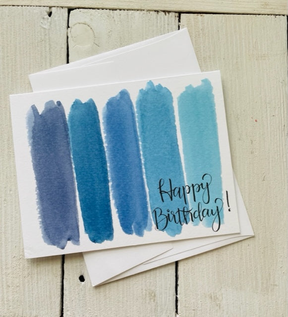 Blue Happy Birthday Card