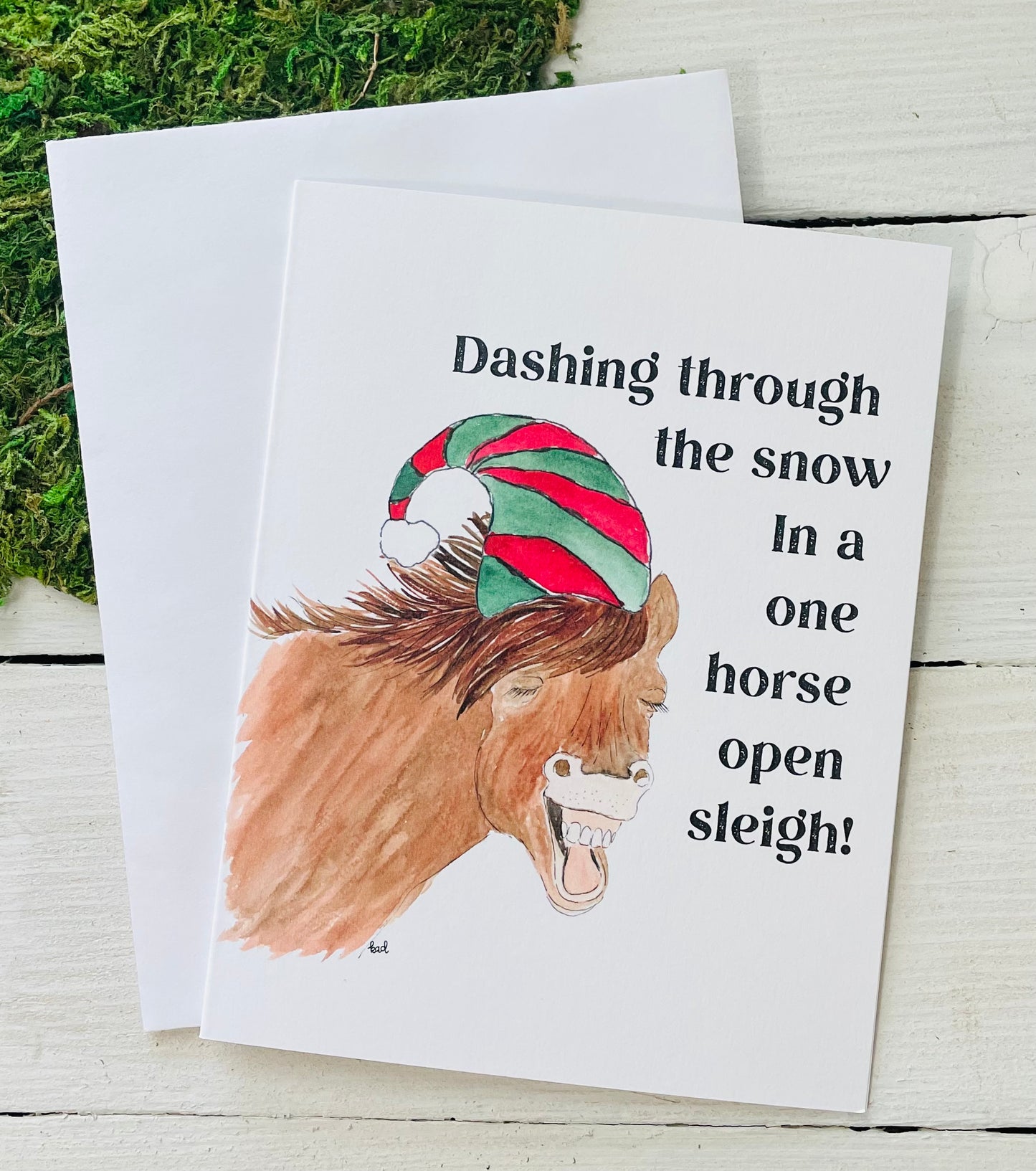 Dashing Through The Snow Horse Card