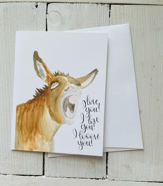 I Love You I Love You I Love You Donkey Card