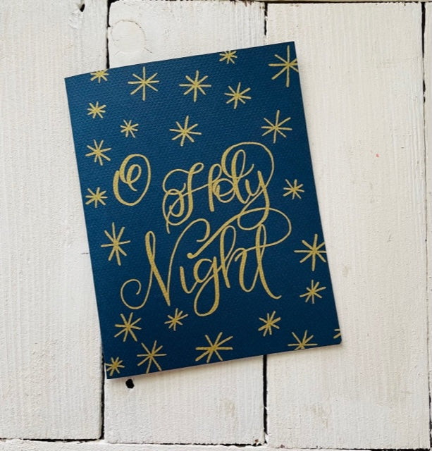 O Holy Night Navy and Gold Card