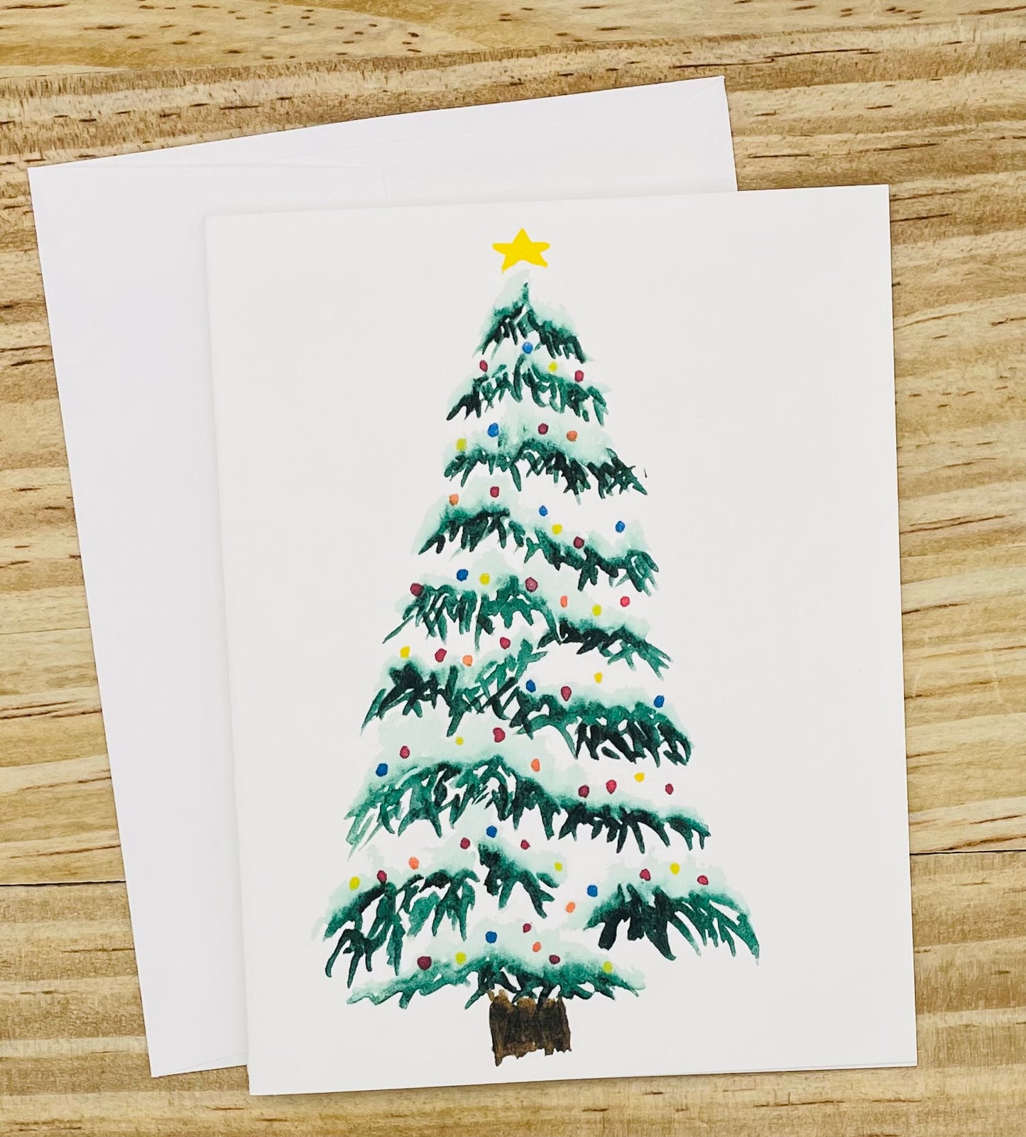 Snowy, Lighted Tree Card